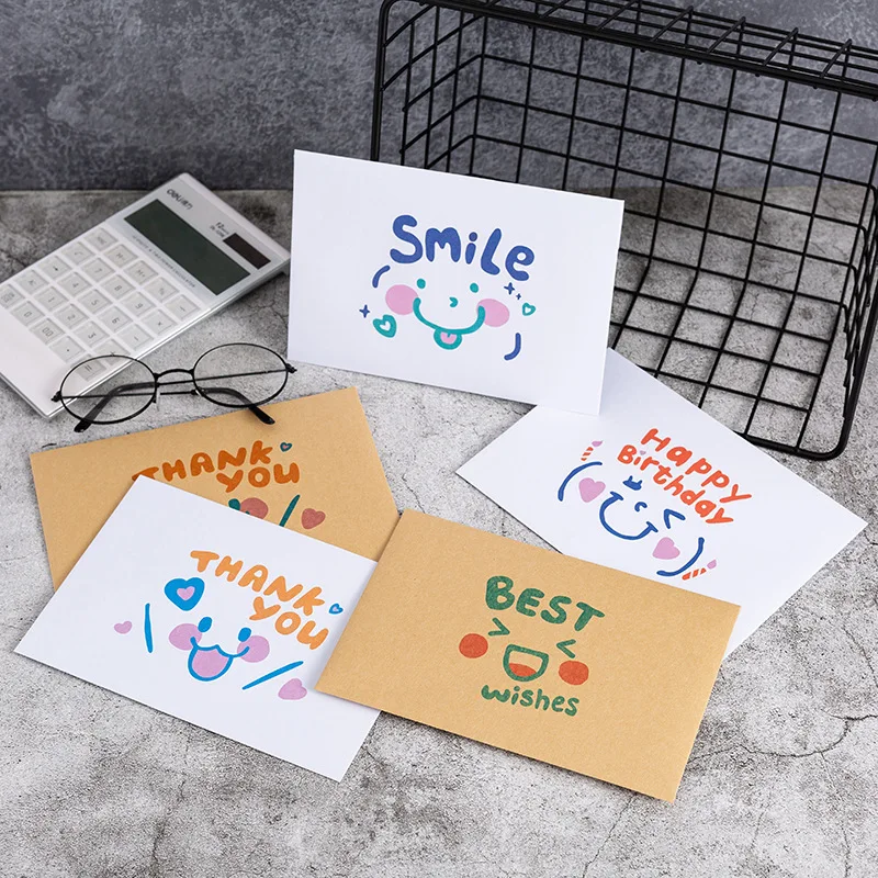 

Ins Korean Envelope Letter Paper 2pc/Set Romantic Cute Expression Love Letter Kraft White Paper Letterhead in Stock Wholesale