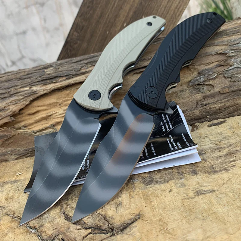 

Походный нож ZT 0606CF 9CR14MOV, складной Клинок с тигровым узором, рукоятка G10, быстроразъемный подшипник для повседневного использования