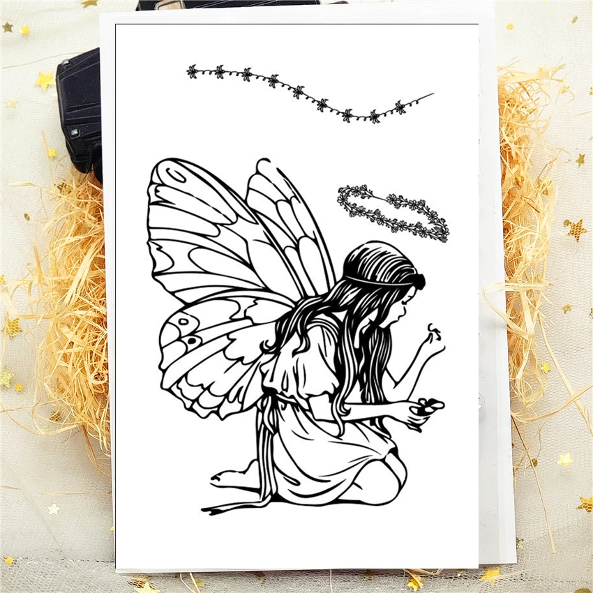 Прозрачный силиконовый штамп с изображением фруктовых эльфов 9*6 | Дом и сад