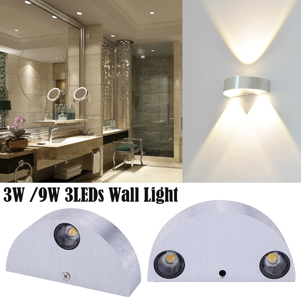Современный светодиодный настенный светильник 3/ 9W Алюминий тела полукруг для