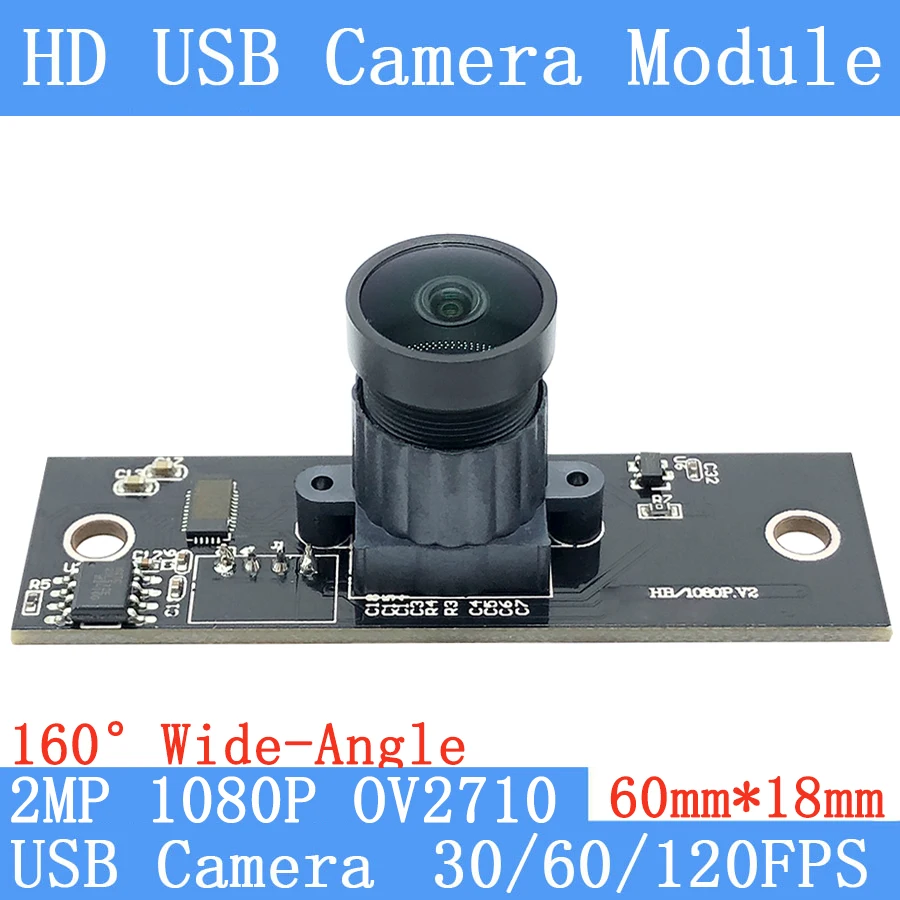 160 ° широкоугольный 2 МП OV2710 Full HD 1080P OTG Веб-камера UVC Plug Play MJPEG 30FPS 60FPS 120FPS USB-модуль
