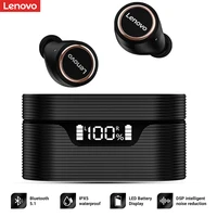 lenovo lp12 wireless waterproof tws earphone dual stereo cac noise reduction bluetooth compatible 5 0 earbuds with charger case