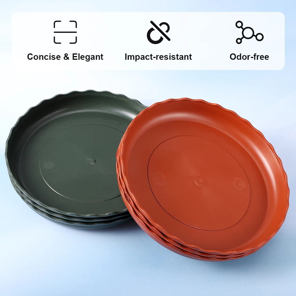 

New Portable 6PCS Plant Saucers Plastic Round Flower Pot Trays Washable Reusable Plans Water Drip Bases