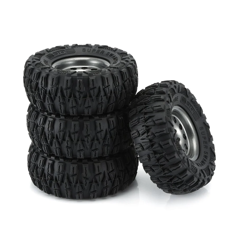 4PCS Metal Climbing Rock Crawler Wheel Tires 2.2in Tyre Car Set with Wheel Rim Beadlock for 1/10 RC Crawler Car images - 6