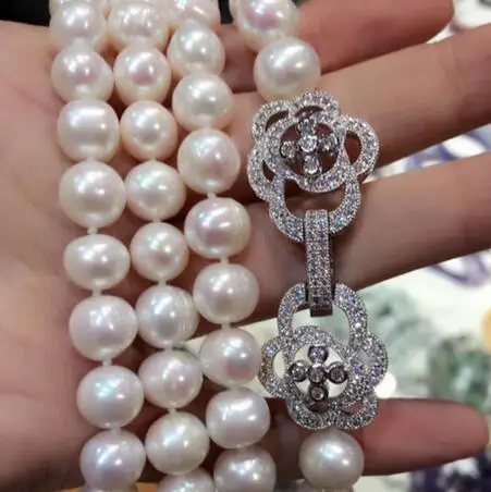 Натуральное серебряное пресноводное Ожерелье Akoya с жемчугом 8-9 мм ювелирные