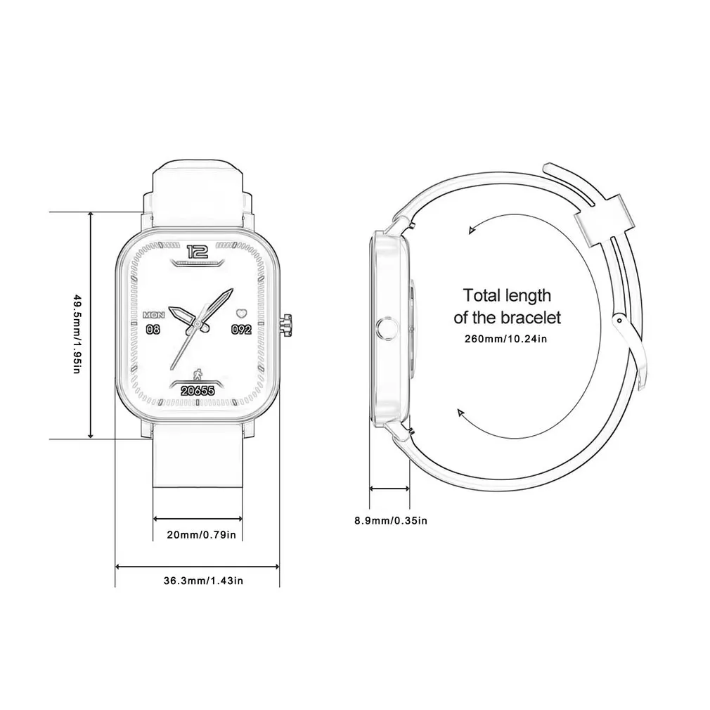 

S10 Smart watch Electronic Bracelet With 1.69 Inch Screen Physical Activity Monitoring Waterproof IP68 Full Touch Fitness