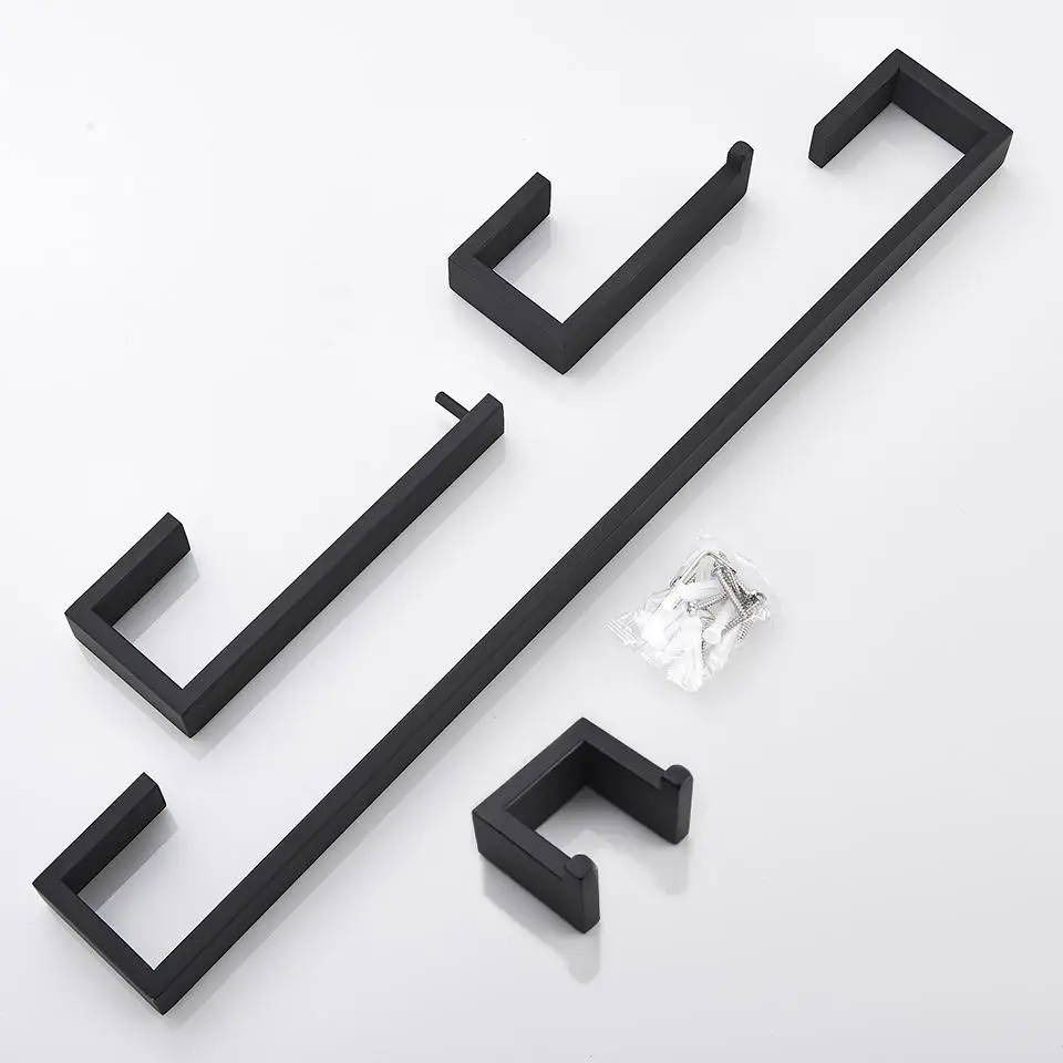 Набор оборудования для ванной черный крючок халата вешалка полотенец барная