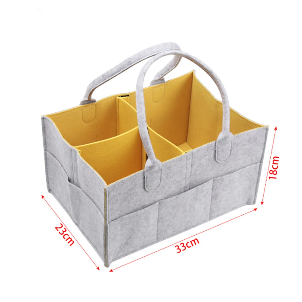 

Multifunction Large Capacity Mom Bag Baby Clothes Bottle Organizer Foldable Portable Diaper Bags Solid Color Felt Storage Bag