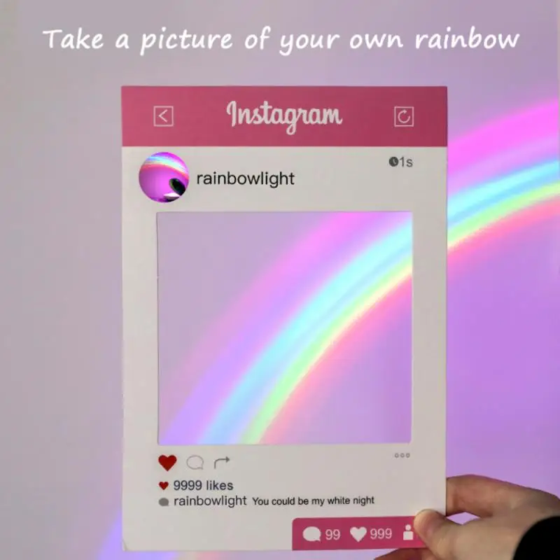 

Creative Night Light Rainbow Projector Light Rainbow Projection Desk Lamp For Bedroom USB Charging Decoration Lighting