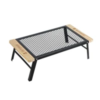 folding grill campfire grill camping barbecue grate desk iron camping table portable picnic rack heavy steel grating outdoor