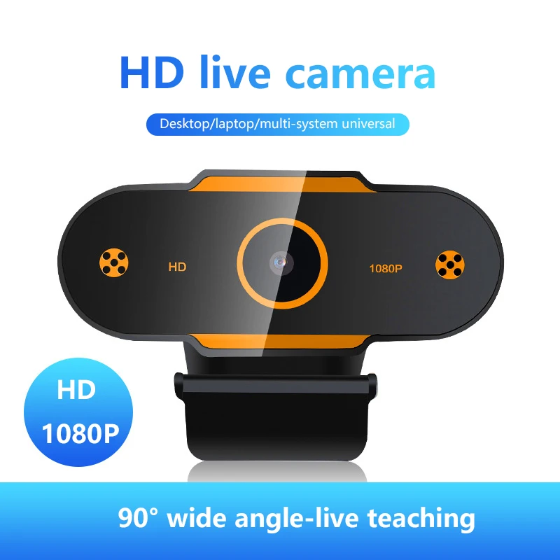 

Вращающаяся веб-камера HD с микрофоном и автофокусом, для компьютера 1080P