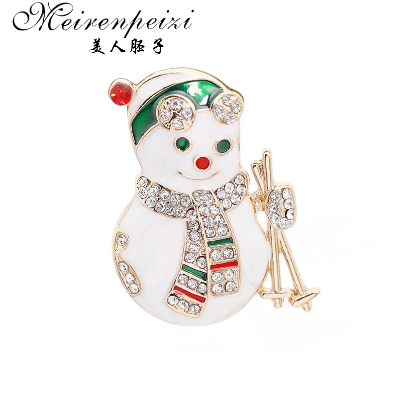 as photo Meirenpeizi Merry Christmas Броши Булавки милый Санта Клаус шляпа перчатки колокольчики носки пончики Конфета Эмаль Булавка значки брошь - Окраска металла: as photo