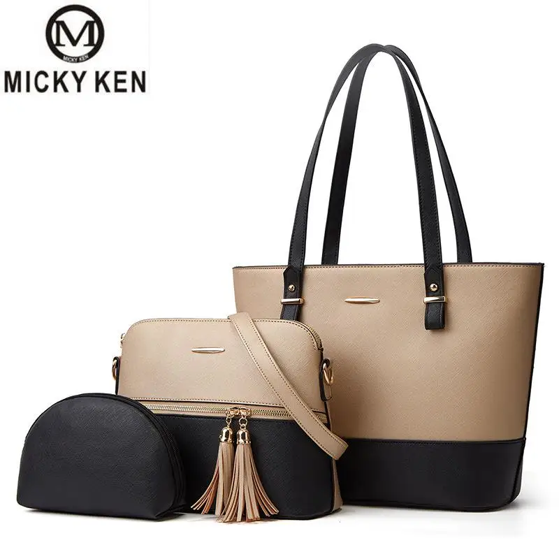 

Bag Women 2021 New Mother-and-child Bag Fashion Tassel Pendant Three-piece Shoulder Messenger Bag Luxury Brand Female Handbag