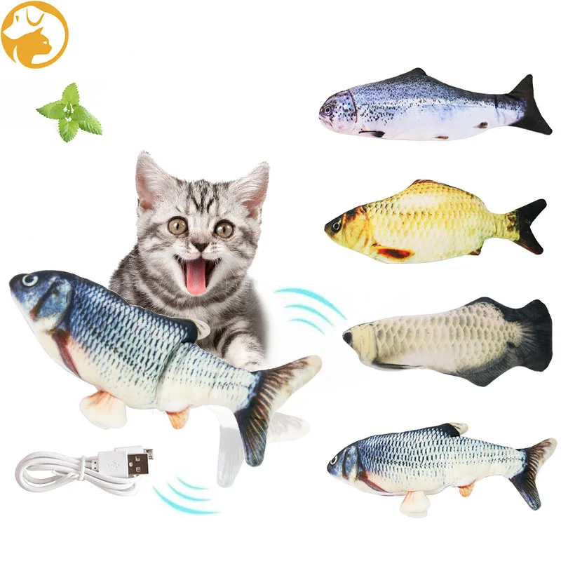 

Electric Cat Toy Fish USB Charger Interactive Realistic Pet Cats Chew Bite Toys Catnip Floppy Fish Cat Kit Pet Products Supplies
