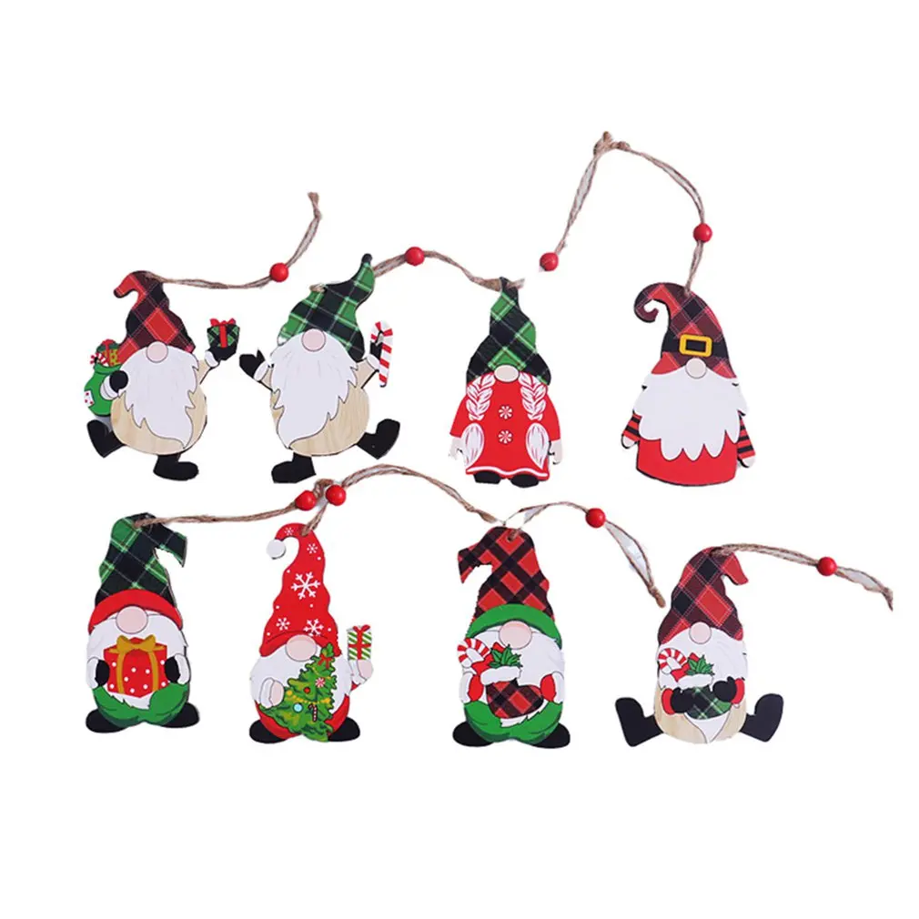 

Wooden Pendants Christmas Painted All Kinds Of Santa's Wooden Pendants Christmas Tree Faceless Senior Rudolph Pattern Pendant