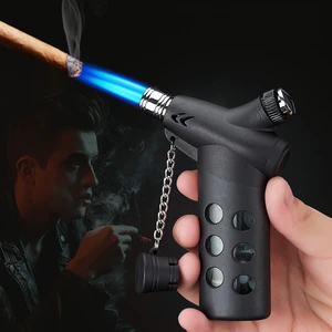Brand New Cigar Torch Turbine Lighter Windproof Two Flame Gas Lighter Barbecue Kitchen Jewelry Welding Smoking Cigarette Lighter