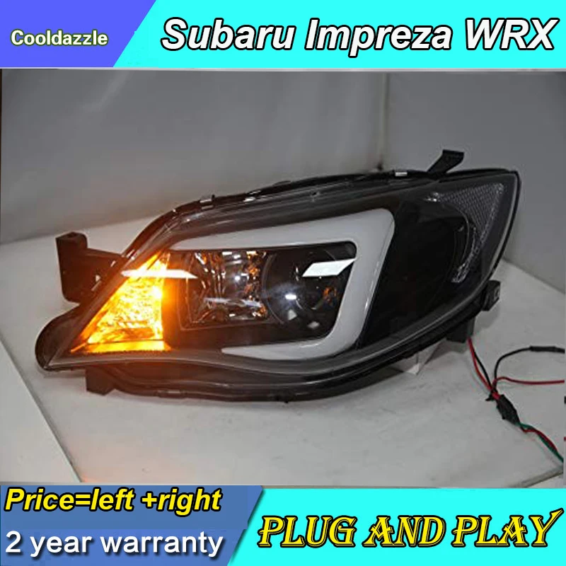 1 пара для Subaru Impreza WRX светодиодный ные фары передние 2009 2010 2011 2012 с дневными