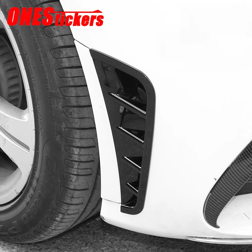 

For Mercedes Benz A C CLA GLC Class AMG W177 W205 C118 W118 X253 2019-2021 Car Front Bumper Side Air Outlet Trim Cover Sticker