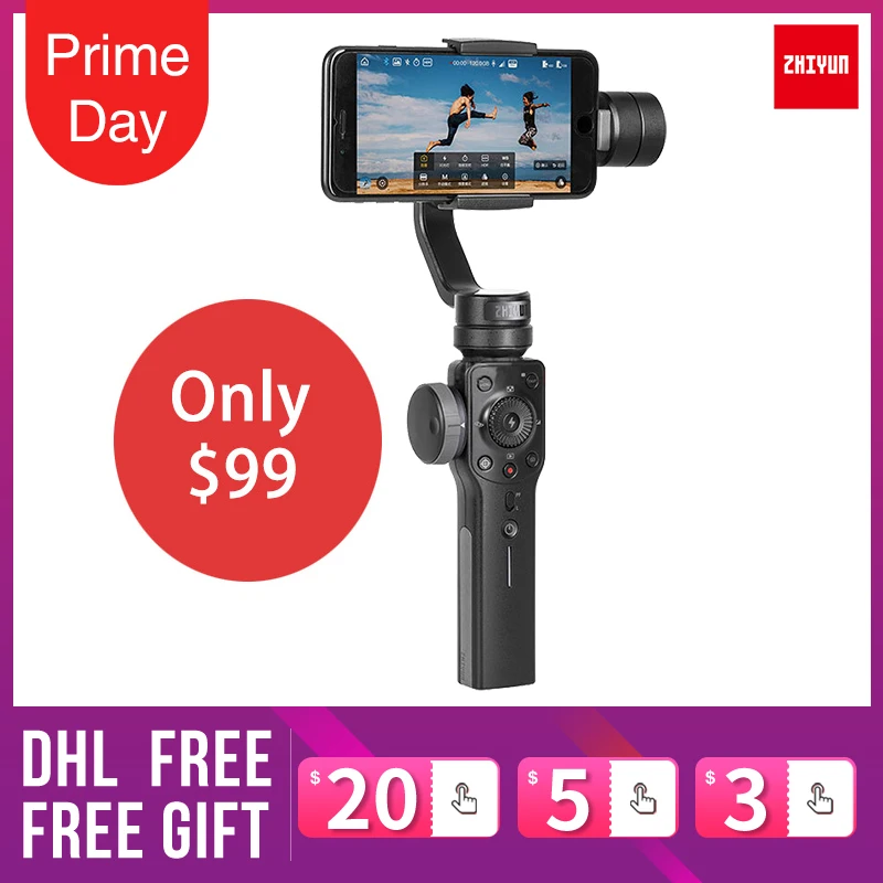 Zhiyun Smooth 4 3-х осевой стабилизатор гироскопа Q для смартфонов iPhone X Экшн-камера gopro4/5/6 pk гладкая Q DJI osmo 2