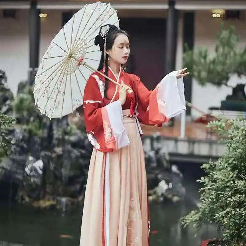 

Female Festival Outfits Folk Dance Hanfu for Women Vintage Retro Fairy Chinese Traditional Dress Embroidery Teen Girls Clothing
