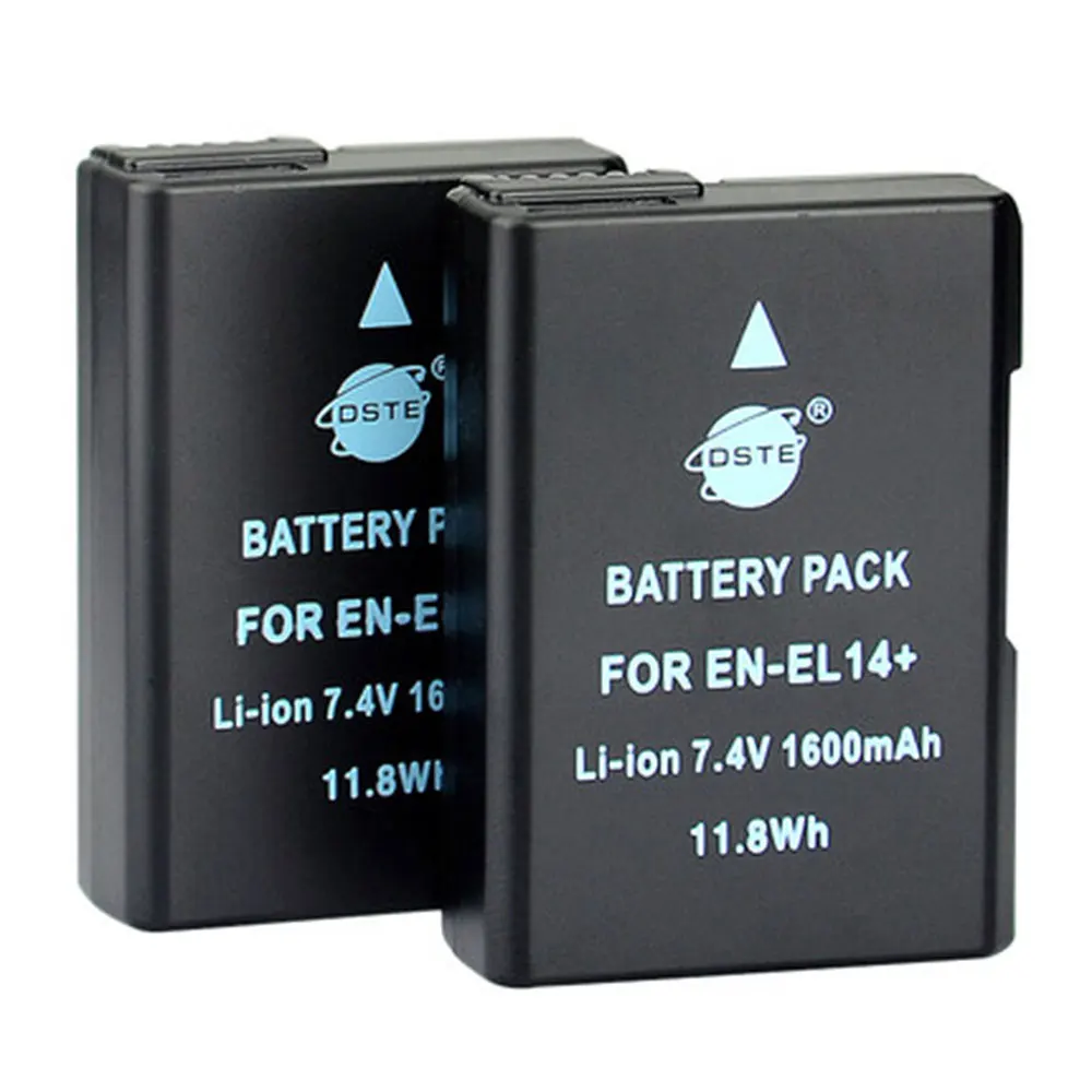 2 batteries 1600 мАч 3 шт. EN-EL14A EN-EL14 ENEL14 Батарея+ Зарядное устройство для Nikon D3100 D3200 D3300 D3400 D3500 D5600 D5100 D5200 P7000 батареи - Цвет: 2 batteries