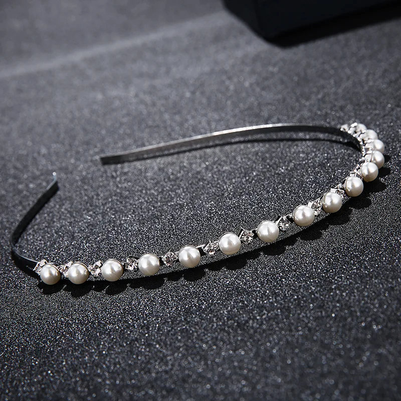 

Lady Hot Crystal Rhinestone Pearls Wave Hairband Women Bridal Wedding Tiara Hair Accessories Crown Headband Fashion Hairwear