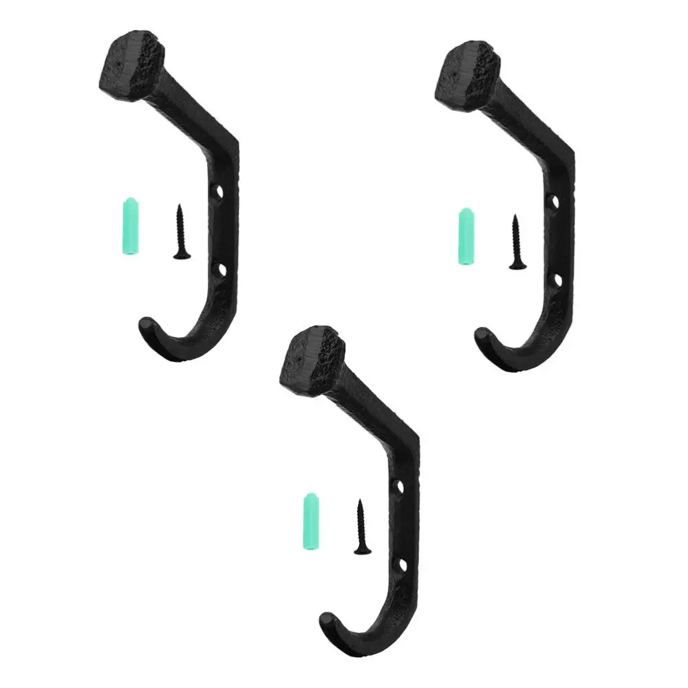 

3pcs Wall-mounted Hook Vintage Nail Shape Wall Hanging Hook Cast Iron Hanger