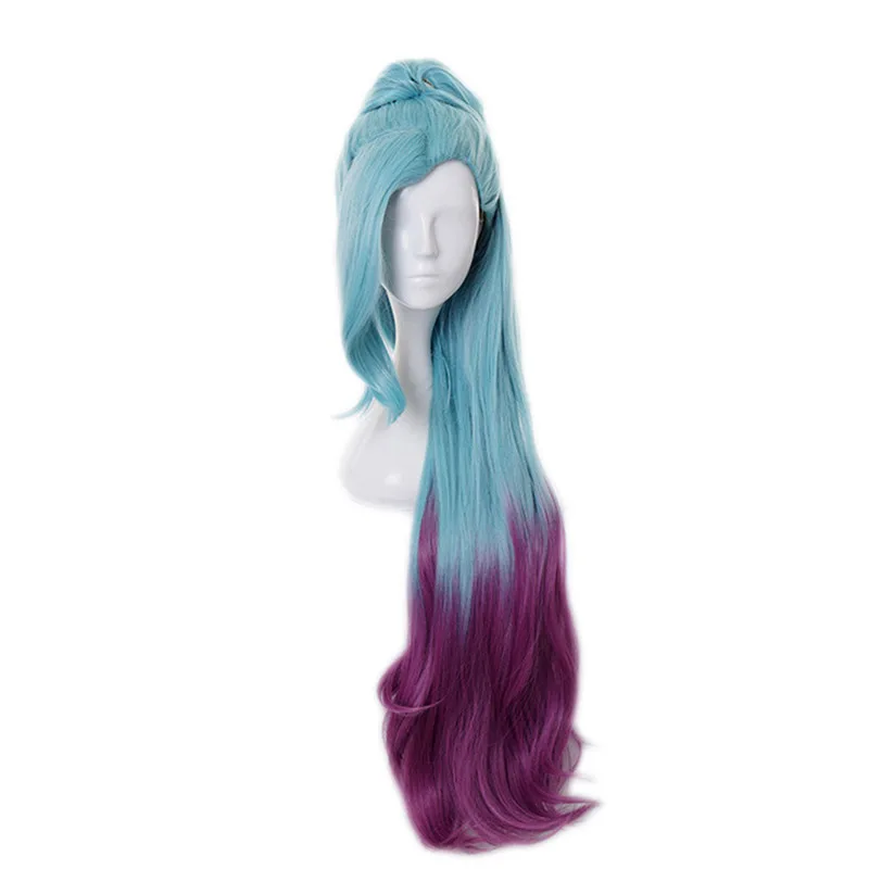 

Game Lol Seraphine Kda Cosplay Wig Synthetic Hair Blue Purple Ombre Halloween Costume Party Play Wigs