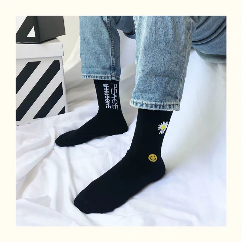 Мужская Мода Тренд мультфильм стиль Узор в виде подсолнухов Смешные счастливые