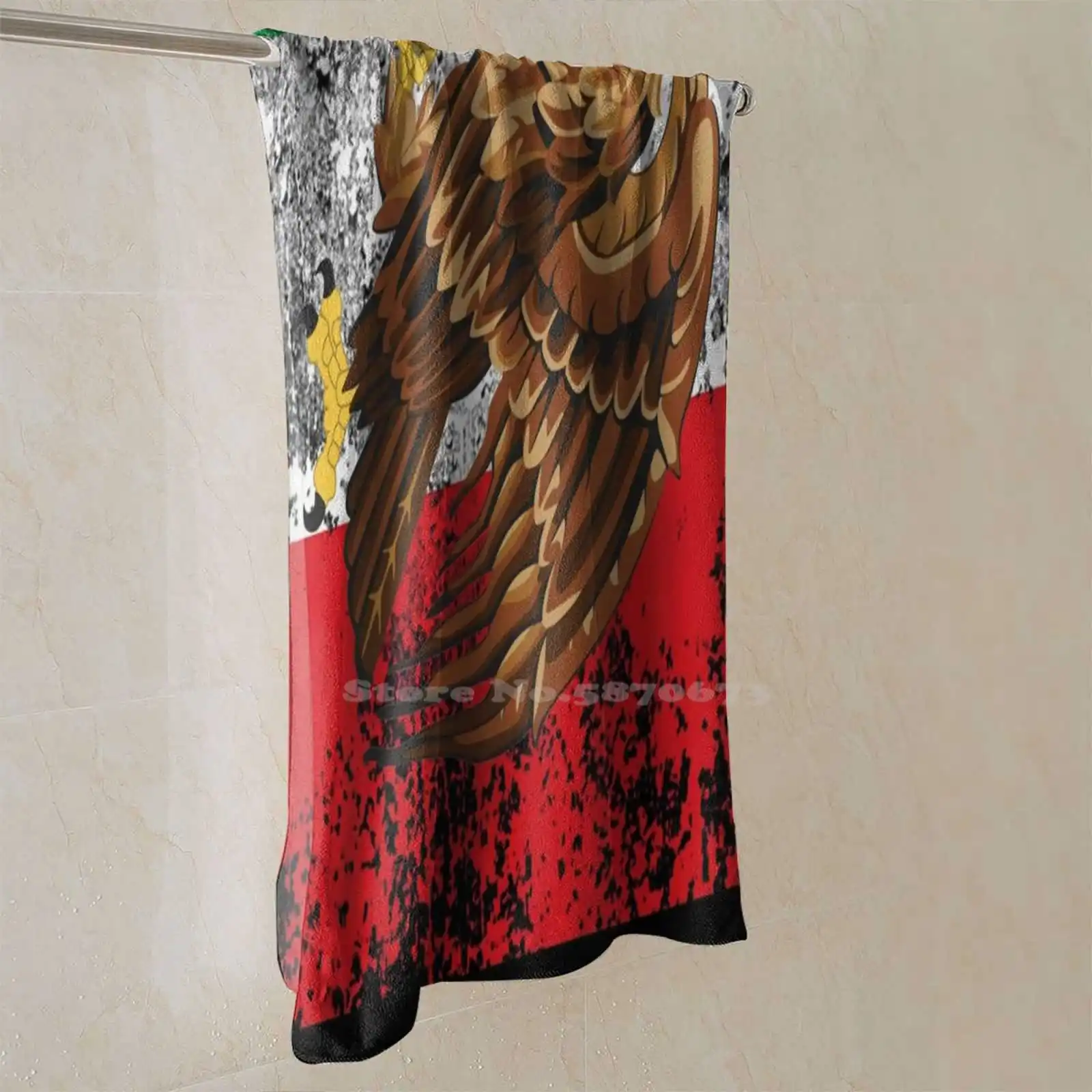 Индивидуальное мягкое полотенце для душа с мексиканским флагом Орлом Южными