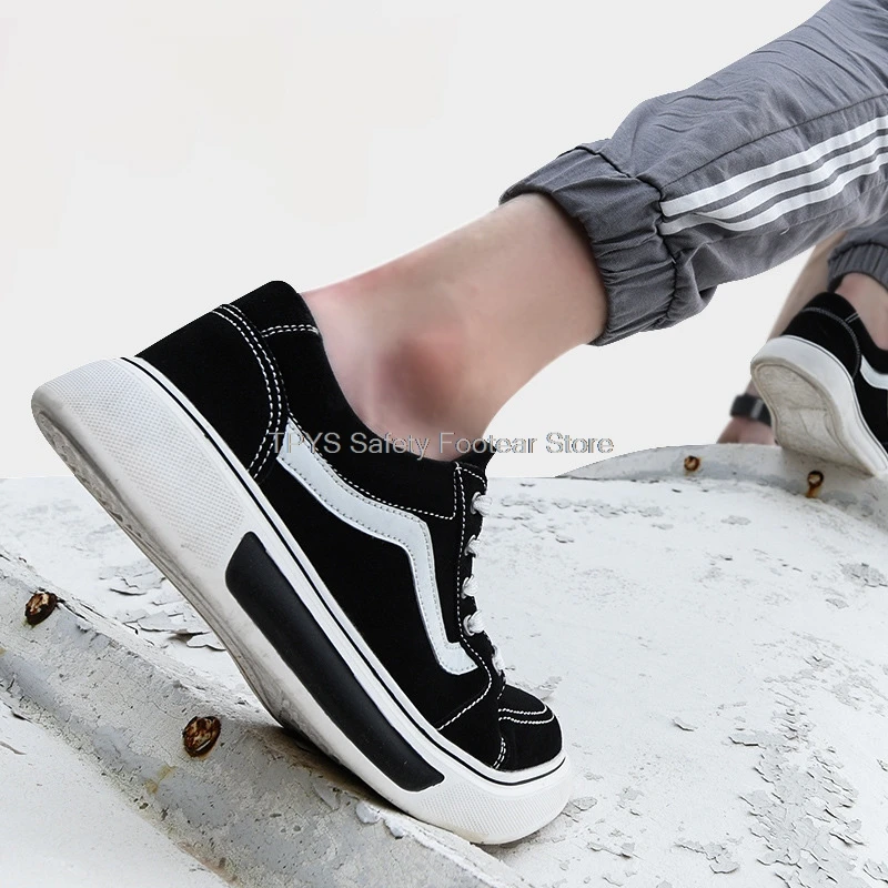 

2021 New Men's High Quality Work Safety Shoes Non-Slip Steel Toe Cap Breathable Anti-Piercing Work Shoes Male Security Boots