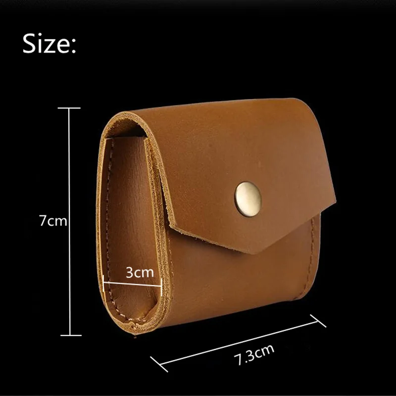 

Vintage Genuine Leather Coin Purse Unisex Small Coin Wallet Mini Bag Multifunction Earphone Line Headset Bag Porte Monnaie Homme