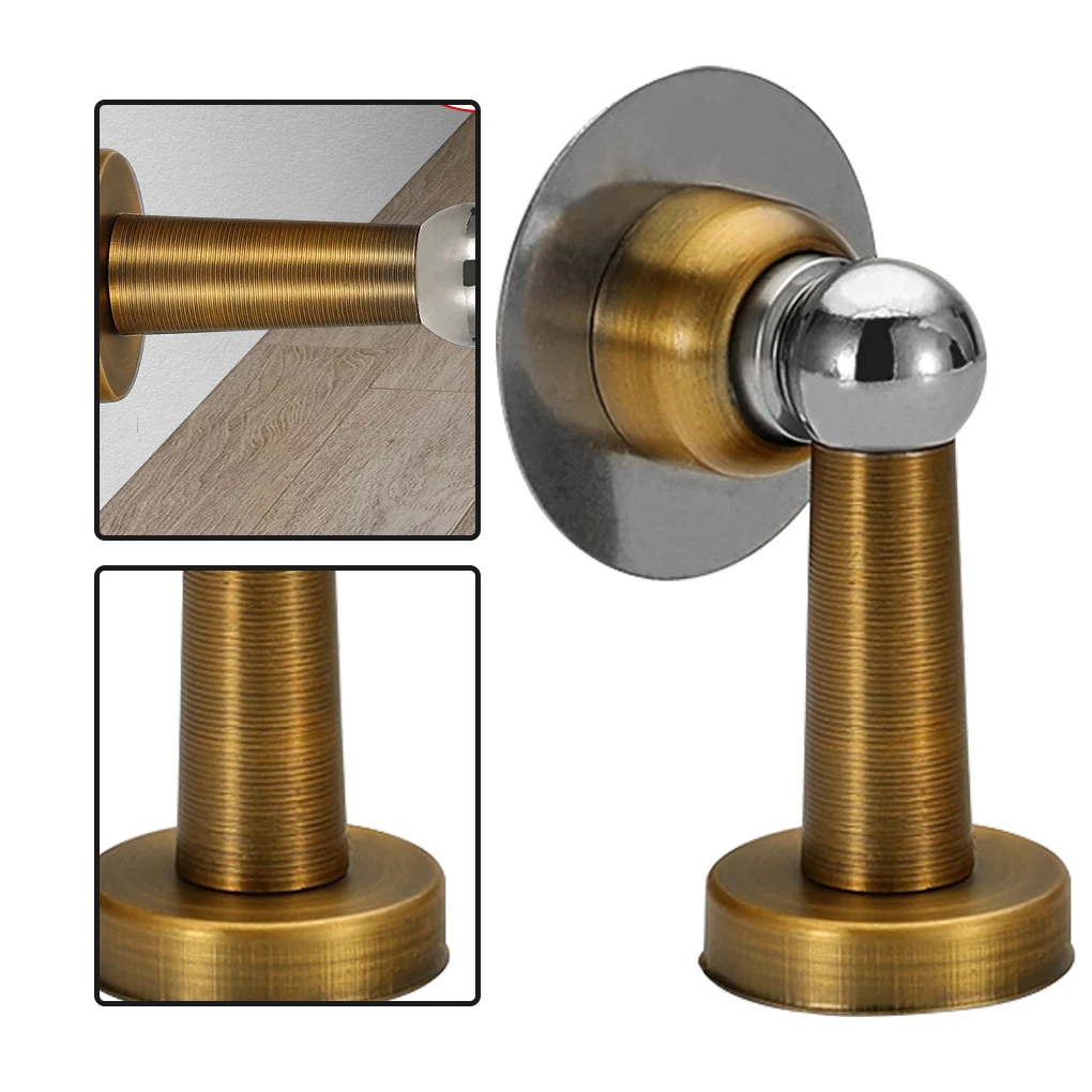 

1pc Free Punch Stainless Steel Magnetic Door Stopper Sticker Hidden Door Holders Catch Floor Wall Mounted Doorstop Door Hardware