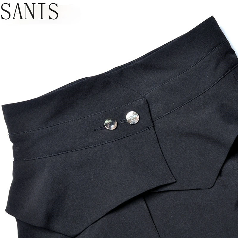 

Sanis Spring Women Suit Bow collar Feather lantern Sleeve Mesh See through Embroidery Vintage Blouse+Shorts Two-piece suit