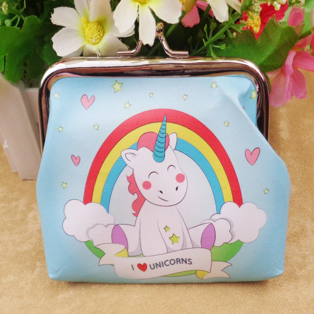 Женский мини-кошелек для мелочи с принтом единорога кошелек карт и USB-кабеля