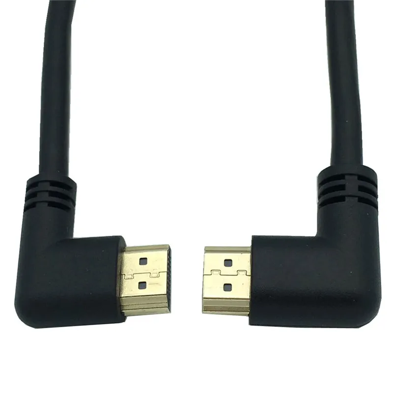 HDMI 2,0 4K 3D двойной 90 градусов левый Угловой HDMI Мужской в правый угловой HDMI Мужской HDTV кабель для DVD PS3 PC 0,15 м 0,5 м 1 м