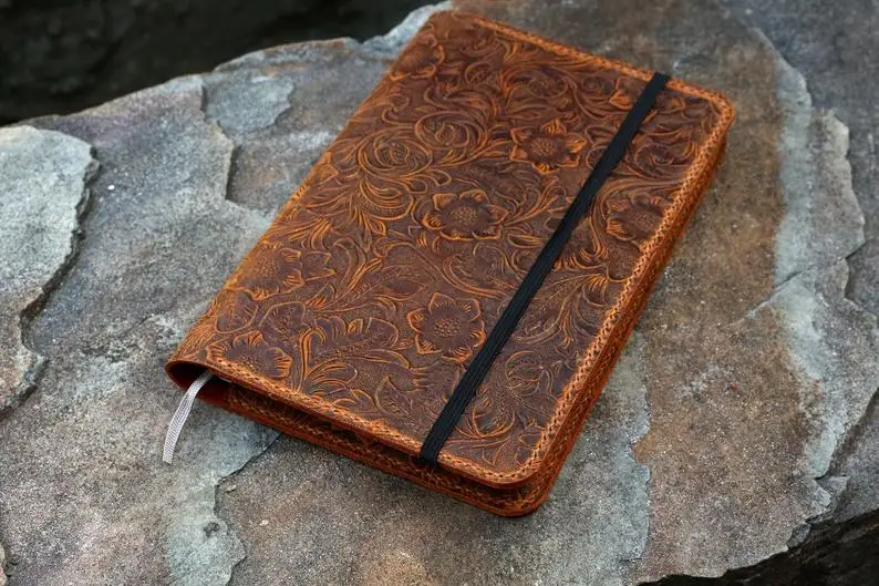 Женская Обложка для ноутбука moleskine из натуральной кожи с тиснением в виде цветка, Классическая обложка для ноутбука большого размера/Карманная Обложка