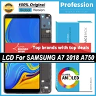 100% Оригинальный 6,0 ''AMOLED дисплей для Samsung Galaxy A7 2018 A750 SM-A750F A750F Full LCD сенсорный экран Запасные части