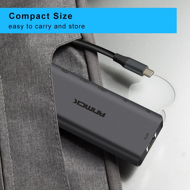 Anmck USB C концентратор к мульти HDMI 3 0 RJ45 Кардер ридер OTG адаптер разветвитель для MacBook