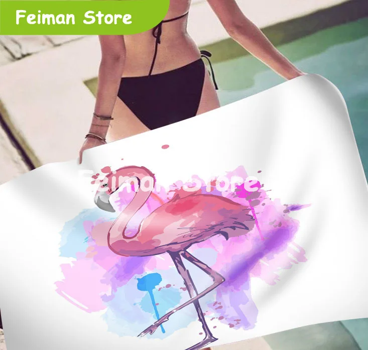 3D цифровая печать Фламинго дизайн Приморский полотенце для пляжа бассейна Новый