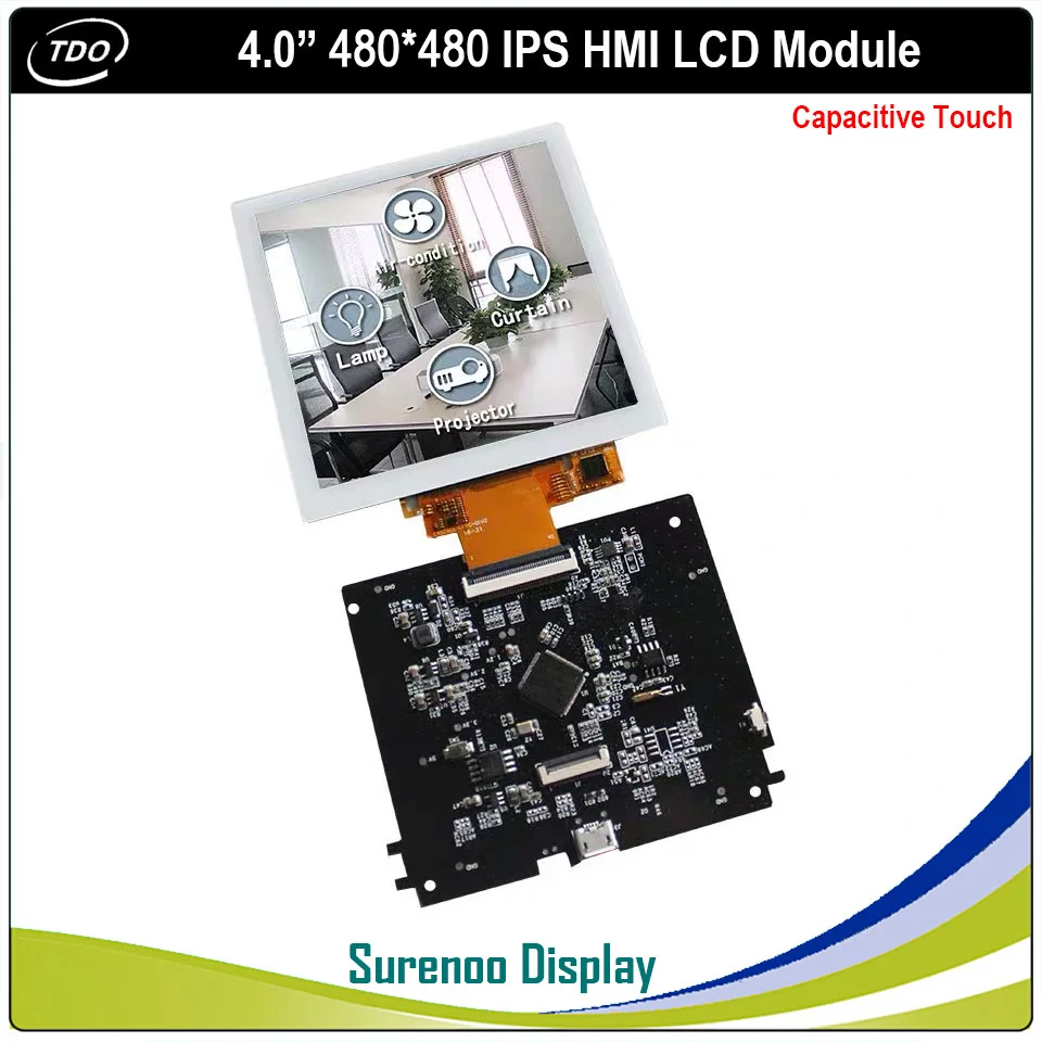 4.0" inch 480*480 HMI Smart Intelligent IPS TFT LCD Module Display Screen with Capacitive Touch Panel for Smart Home