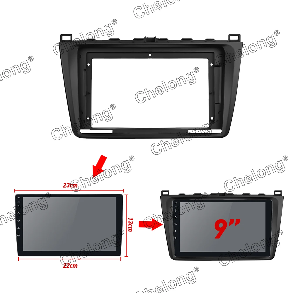 Рамка для приборной панели автомобиля 2Din подходит MAZDA 6 2006 2012 комплект
