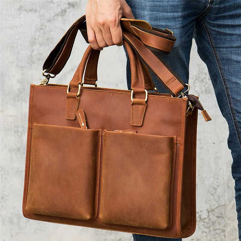 New Style Bag Men's Handbag Briefcase Cowhide Computer Bag Man Briefcase Handbag Male Shoulder Bag Cow Leather Men's Briefcase