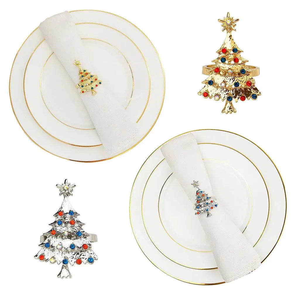 

Пряжка для салфеток в виде рождественской елки, украшение для гостиницы, ресторана, кольцо для салфеток, поделки «сделай сам», украшения для...