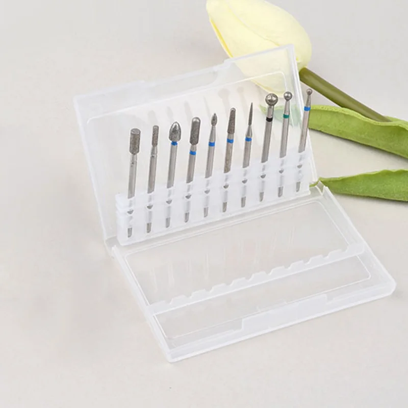 

10PCS Ceramic Diamond Milling Cutter for Manicure Nail Drill Electric Machine Accessory Bits Set Pedicure Art Tools Nail File