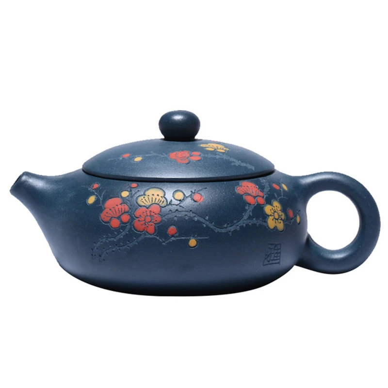 

Чайник Yixing ручной работы, чайник из фиолетовой глины кунг-фу, плоский чайник Xishi, посуда для китайского чая
