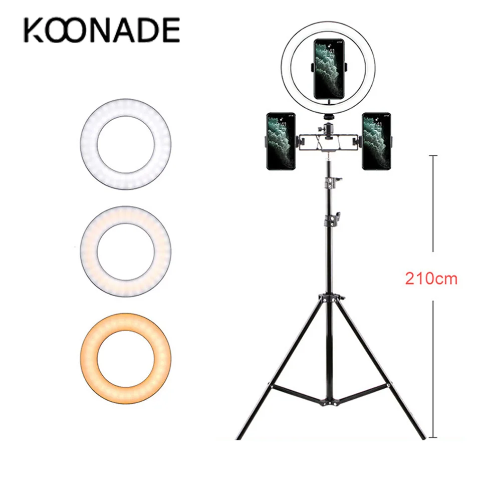 Светодиодсветильник кольцевая лампа для селфи 10 дюймов с регулируемой яркостью