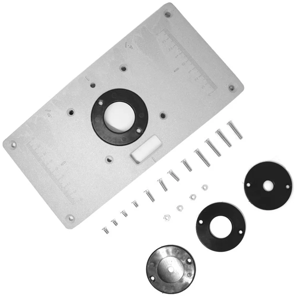 

Practical Screws Woodworking Benches Router Table Plate Durable Professional Aluminum Replacement With Rings Tool Insert