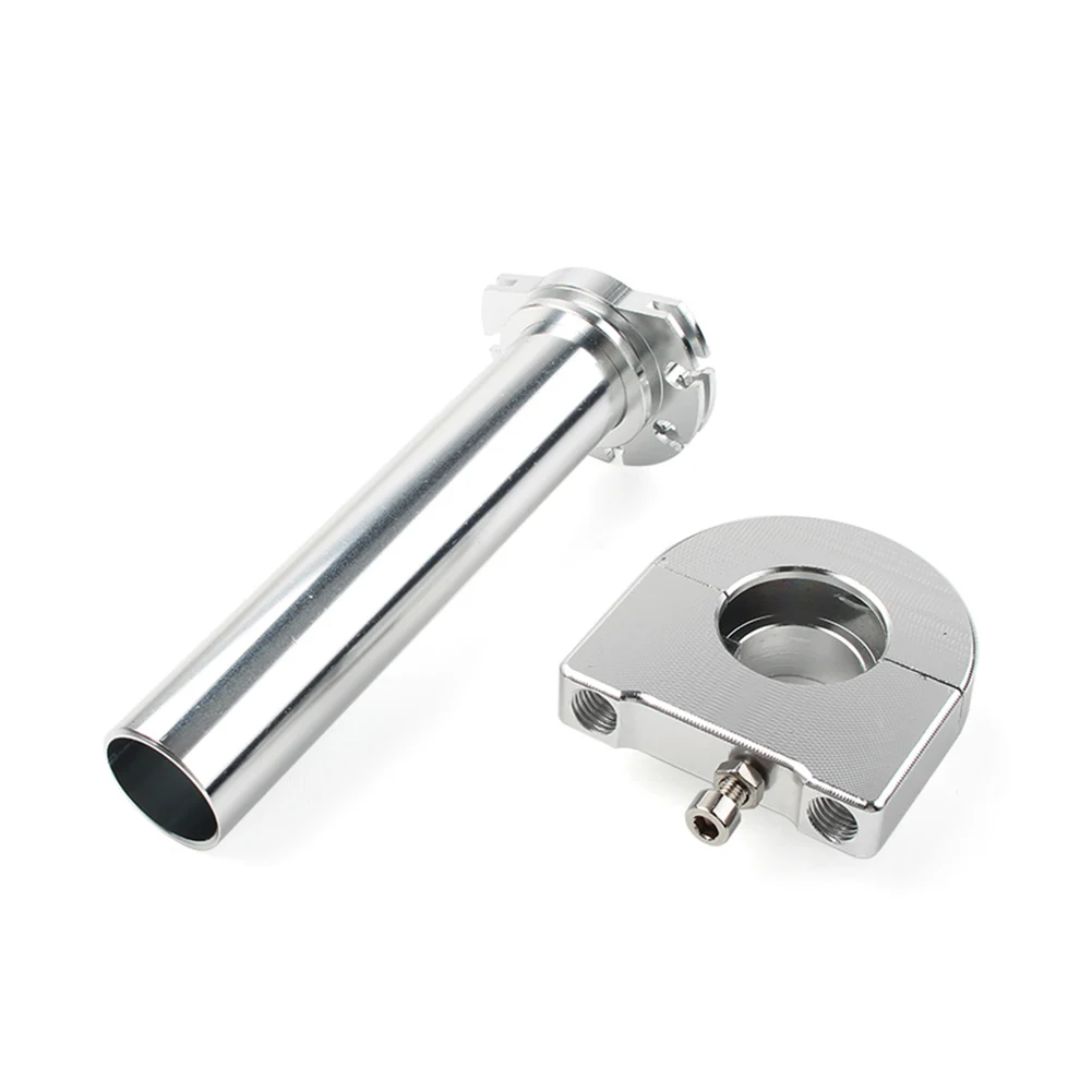 

7/8" 22mm Turn Twist Throttle Handle Bar Throttle Tube For Motorcycle Universal CNC Silver