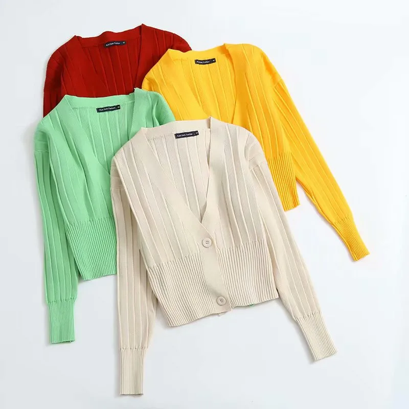 Женский кардиган с V-образным вырезом Осень-зима |